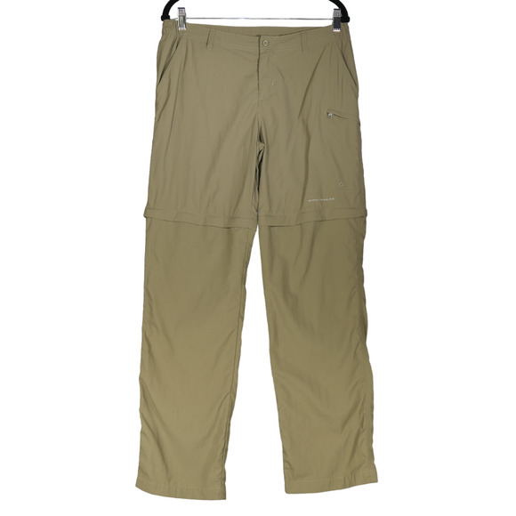 Columbia Hiking Pants Womens Medium Green Convertible Pockets Zip Off Legs - Picture 1 of 11